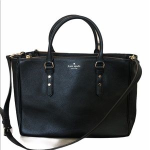 Kate Spade Satchel Black Pebbled Leather